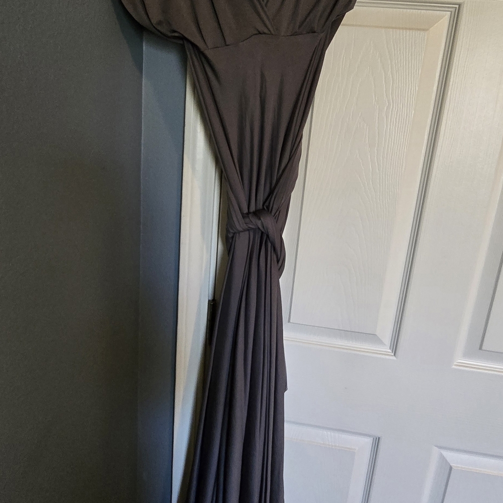 Elegant Dark Grey Evening Gown